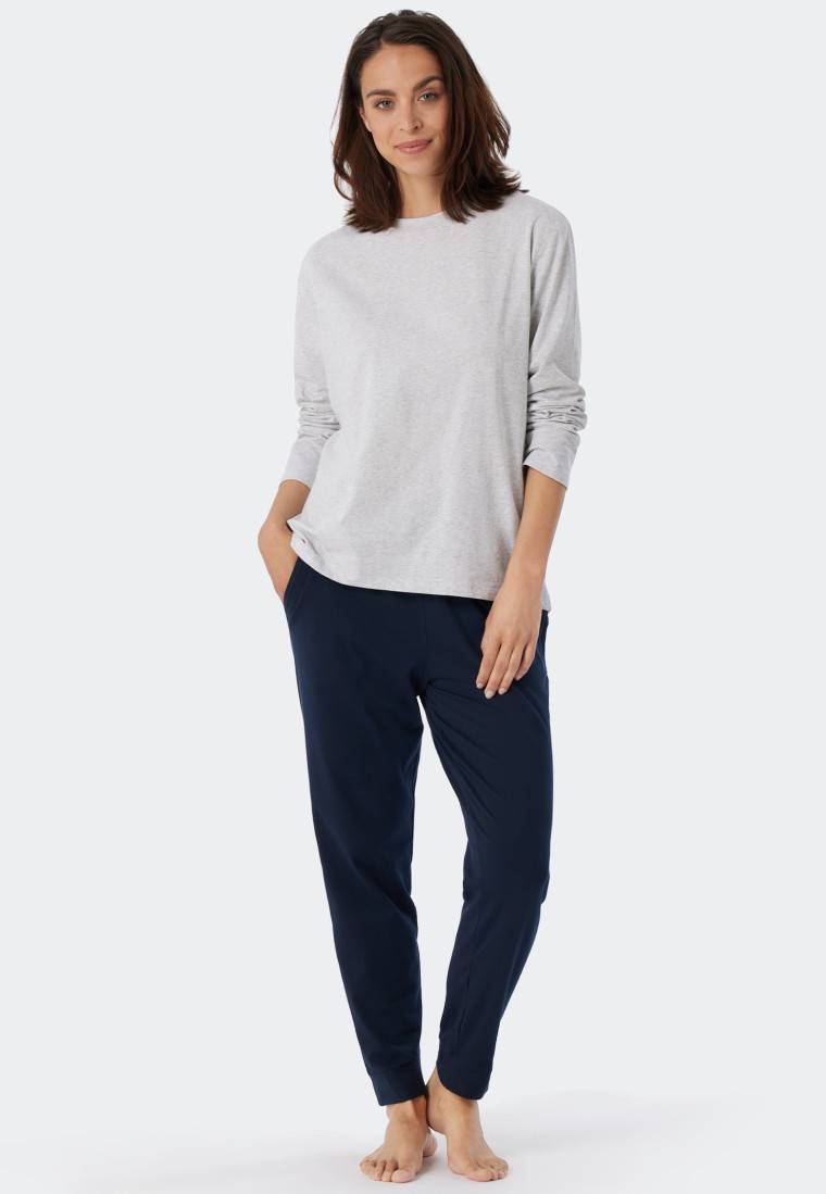Schiesser Shirt langarm grau meliert - Mix+Relax Black Friday