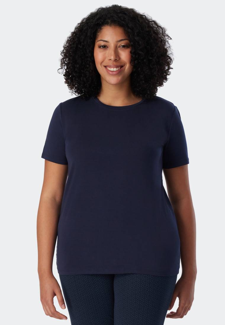Schiesser Shirt kurzarm Modal blau - Mix+Relax Lagerräumung