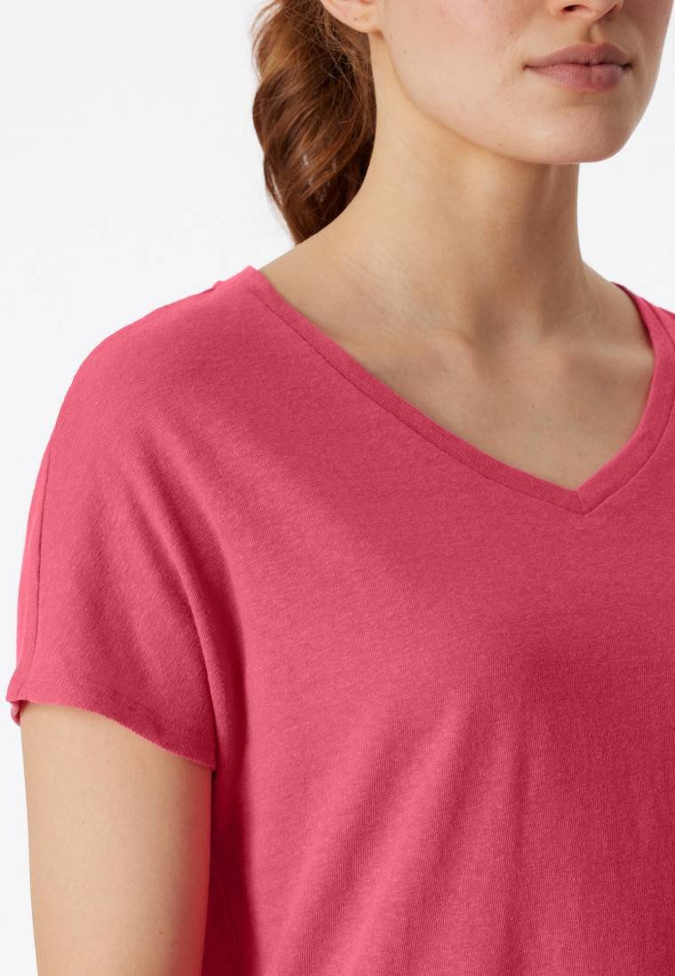 Schiesser Shirt kurzarm V-Ausschnitt pink - Mix+Relax Heißer Verkauf