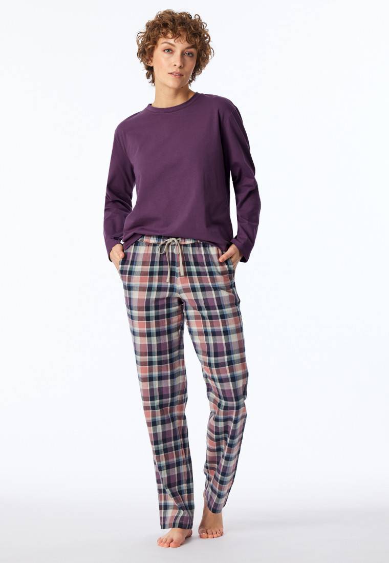 Schiesser Hose lang Flanell Organic Cotton Karos multicolor - Mix+Relax Online Outlet