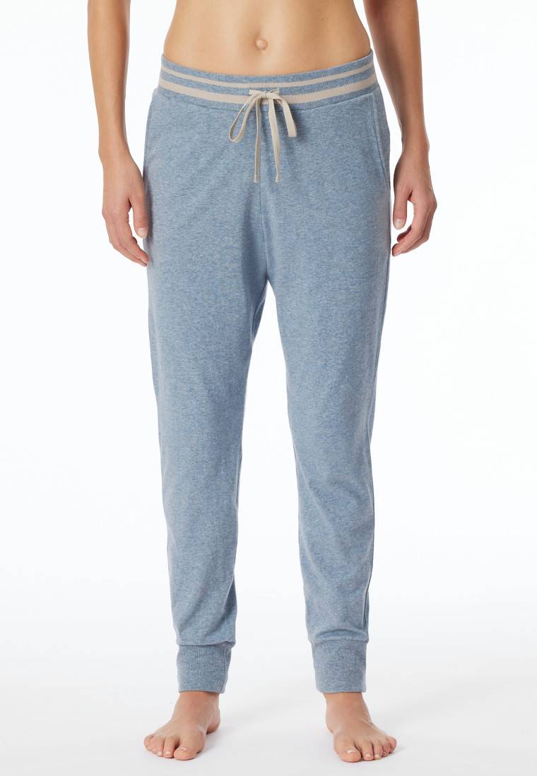 Schiesser Loungehose lang Organic Cotton Bündchen jeans-meliert - Mix+Relax Zeitlich begrenztes Angebot