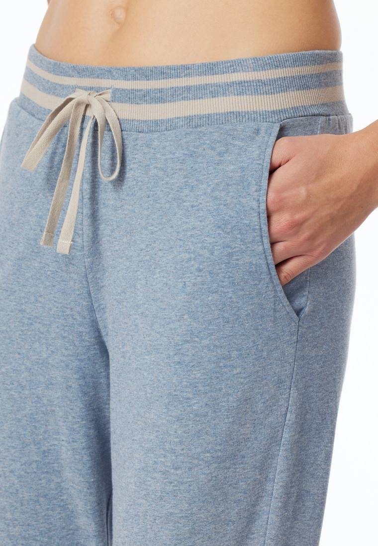 Schiesser Loungehose lang Organic Cotton Bündchen jeans-meliert - Mix+Relax Zeitlich begrenztes Angebot