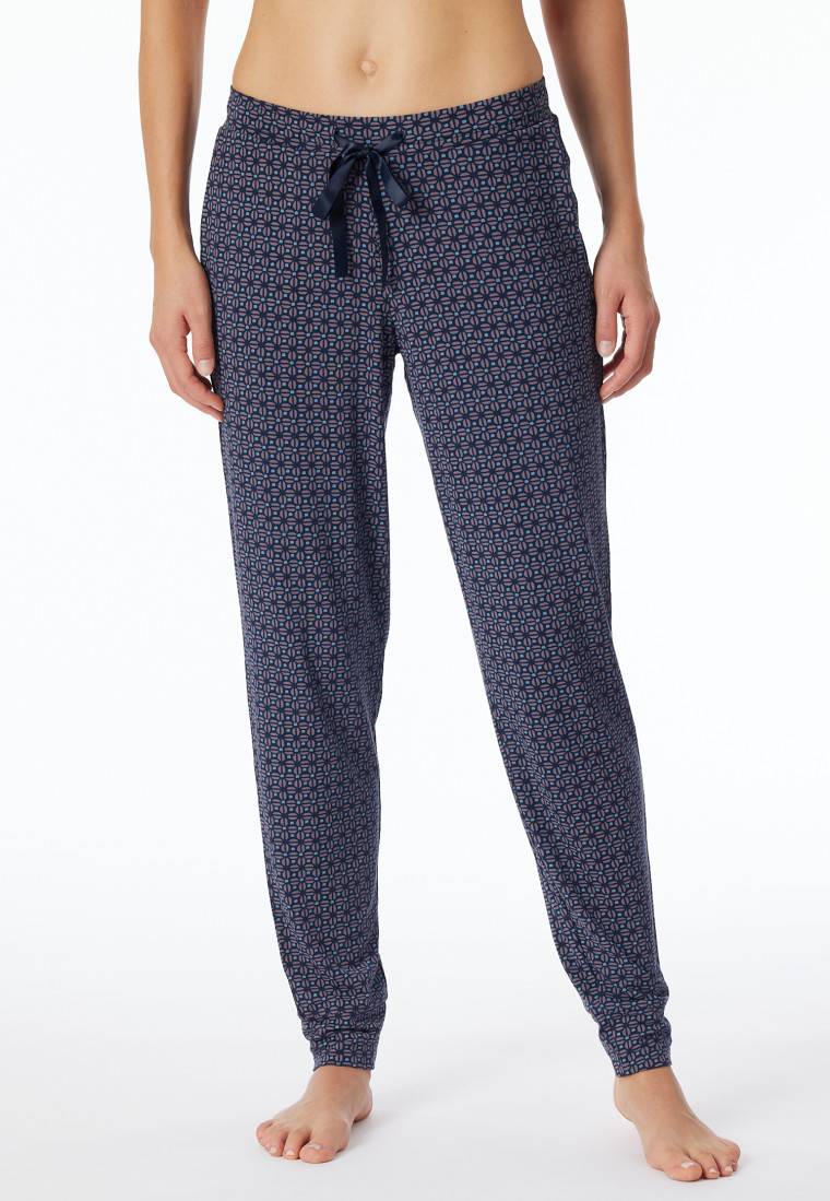 Schiesser Hose lang Bündchen multicolor floral gemustert - Mix+Relax Exklusive Angebote