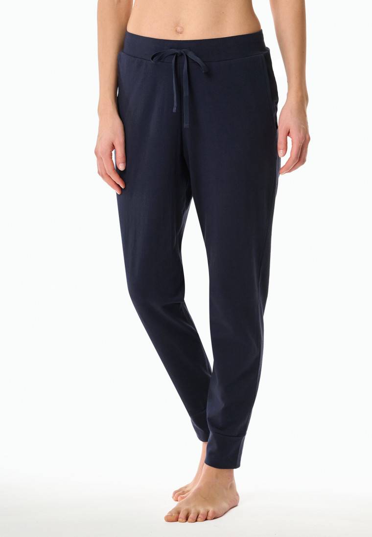 Schiesser Hose lang Bündchen dunkelblau - Mix+Relax Blitzangebot