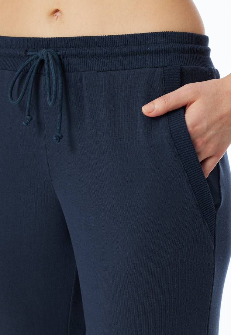 Schiesser Hose lang Feinripp Bündchen nachtblau - Mix+Relax Saisonale Angebote