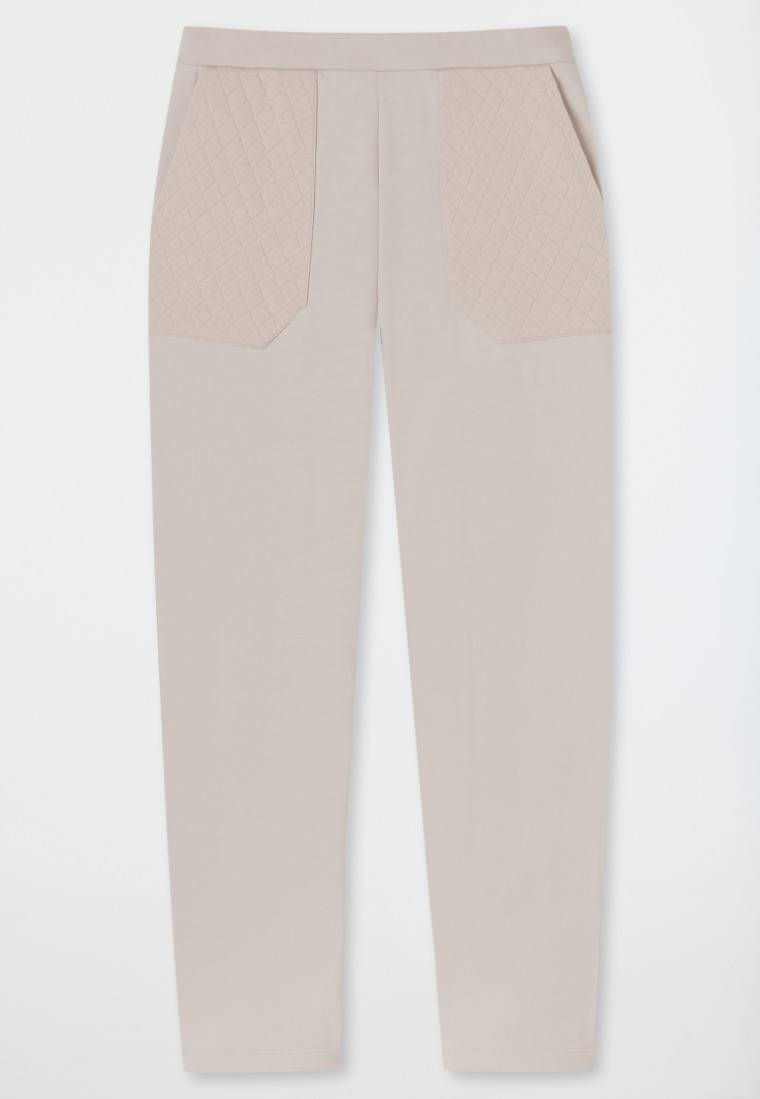 Schiesser Hose lang Jersey-Quiltstoff und Sweatware beige - Mix+Relax Räumungsverkauf