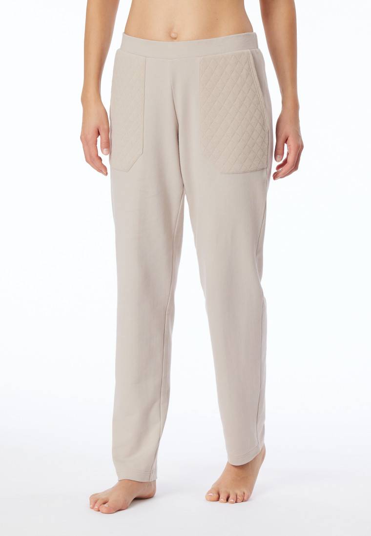 Schiesser Hose lang Jersey-Quiltstoff und Sweatware beige - Mix+Relax Räumungsverkauf