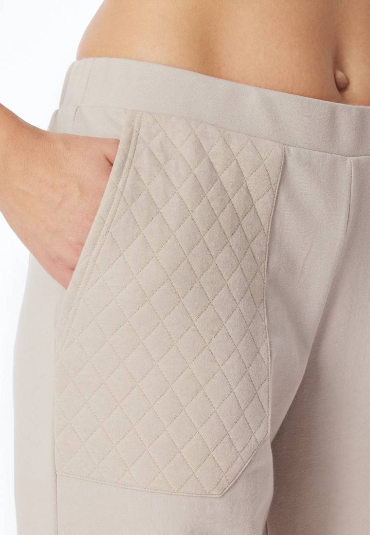 Schiesser Hose lang Jersey-Quiltstoff und Sweatware beige - Mix+Relax Räumungsverkauf