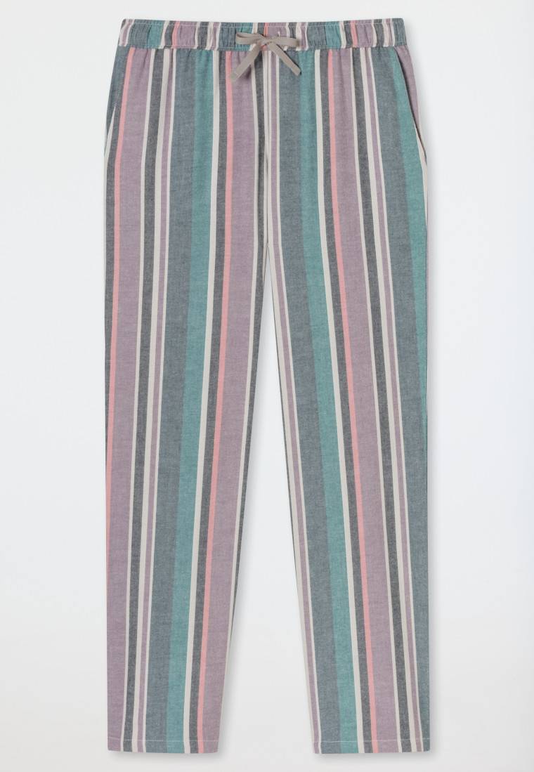 Schiesser Hose lang Flanell Organic Cotton Streifen multicolor - Mix+Relax Sonderangebote