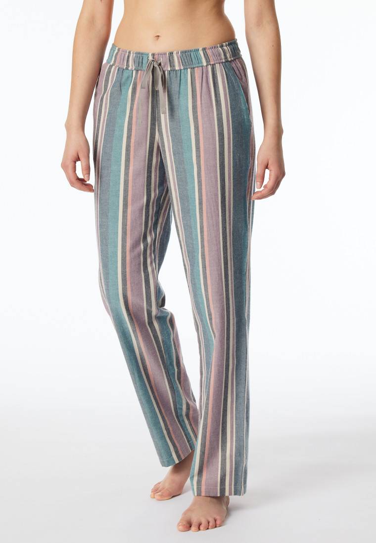 Schiesser Hose lang Flanell Organic Cotton Streifen multicolor - Mix+Relax Sonderangebote
