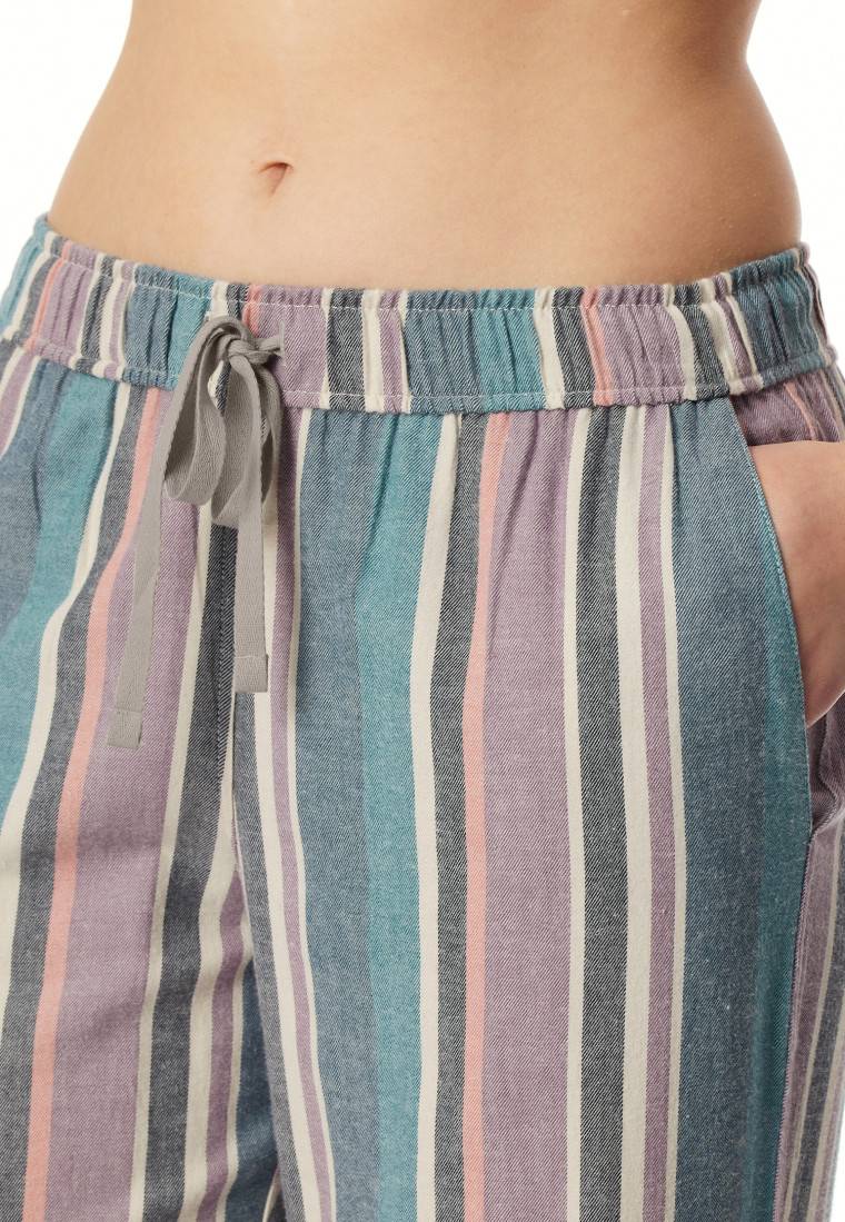Schiesser Hose lang Flanell Organic Cotton Streifen multicolor - Mix+Relax Sonderangebote
