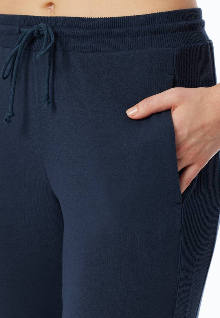 Schiesser Hose lang Feinripp nachtblau - Mix+Relax Tiefpreis