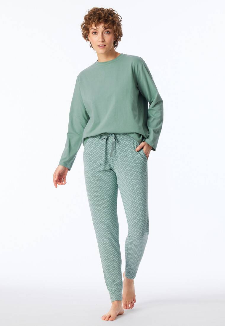 Schiesser Hose lang Bündchen multicolor floral gemustert - Mix+Relax Kostenlose Rückgabe