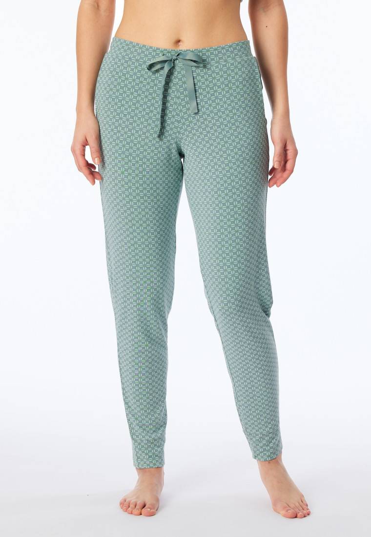 Schiesser Hose lang Bündchen multicolor floral gemustert - Mix+Relax Kostenlose Rückgabe