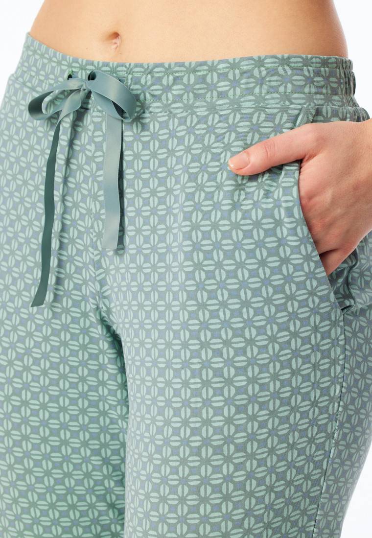 Schiesser Hose lang Bündchen multicolor floral gemustert - Mix+Relax Kostenlose Rückgabe