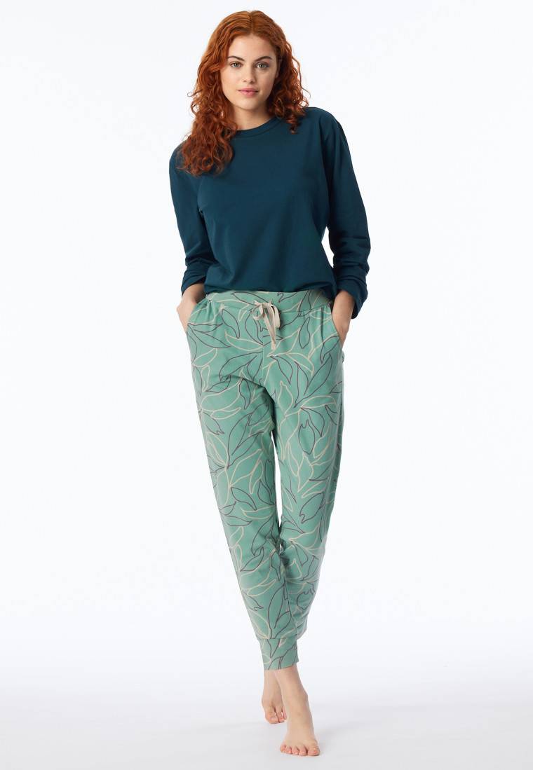 Schiesser Hose lang Bündchen Blumen multicolor - Mix+Relax Letzte 3 Tage