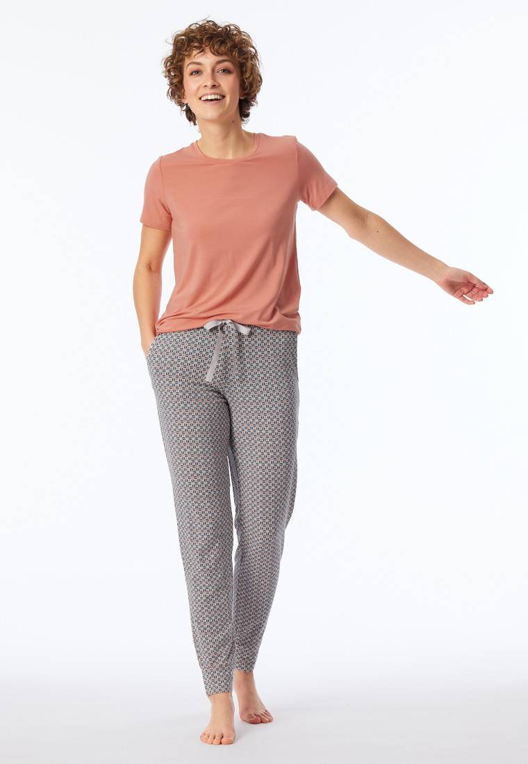 Schiesser Hose lang Bündchen multicolor floral gemustert - Mix+Relax Zeitbegrenzte Promotion