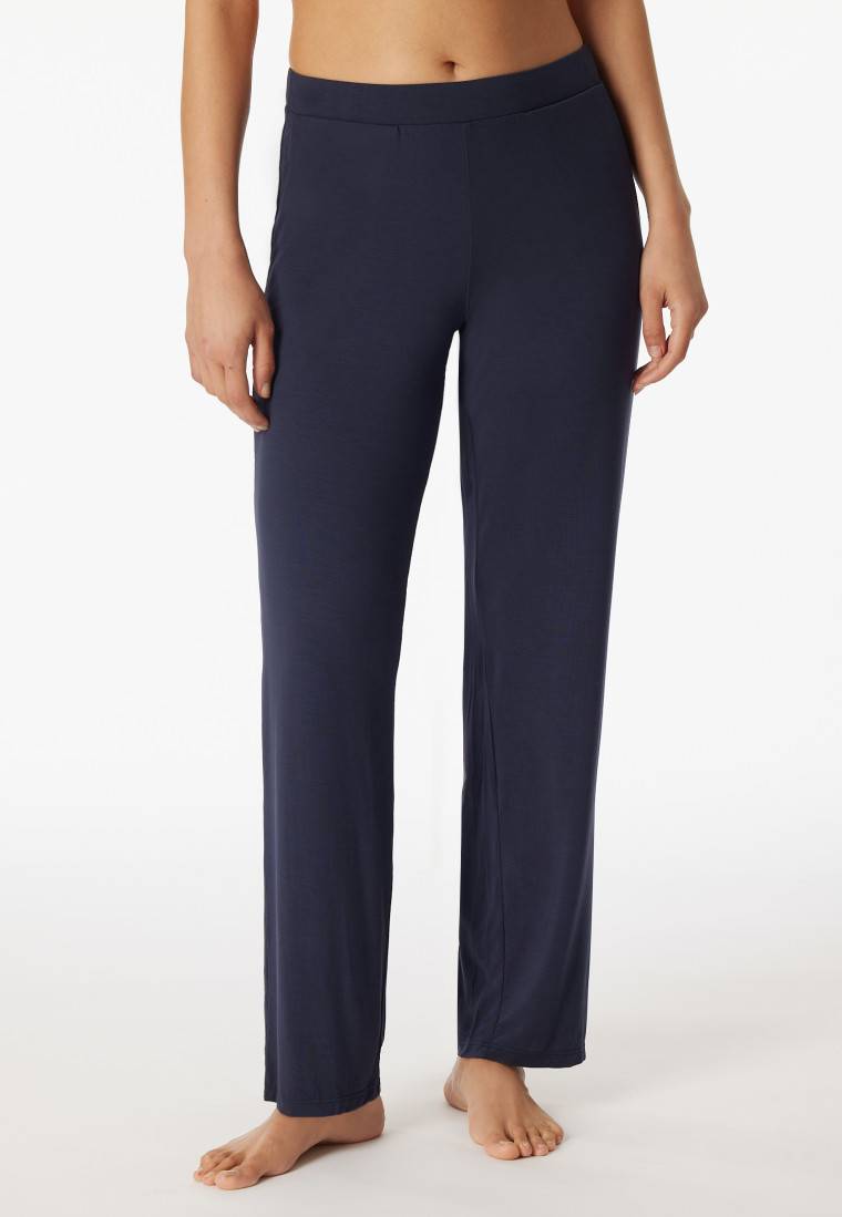 Schiesser Loungehose lang Modal Marlene-Schnitt blau - Mix+Relax Bis zu 50% Rabatt
