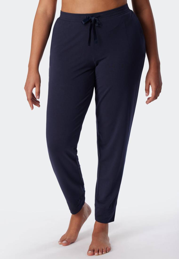 Schiesser Loungehose lang Modal Bündchen blau - Mix+Relax Bis zu 65% Rabatt