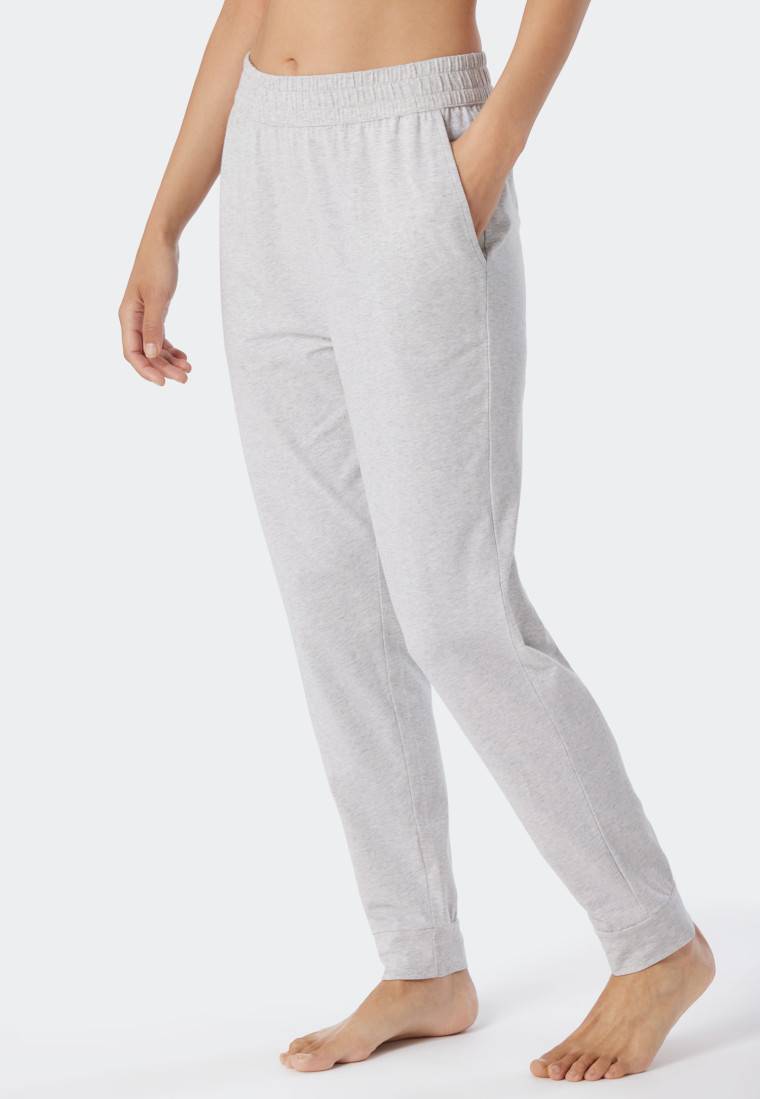 Schiesser Hose lang Bündchen grau-meliert - Mix+Relax Sonderangebot der Fabrik