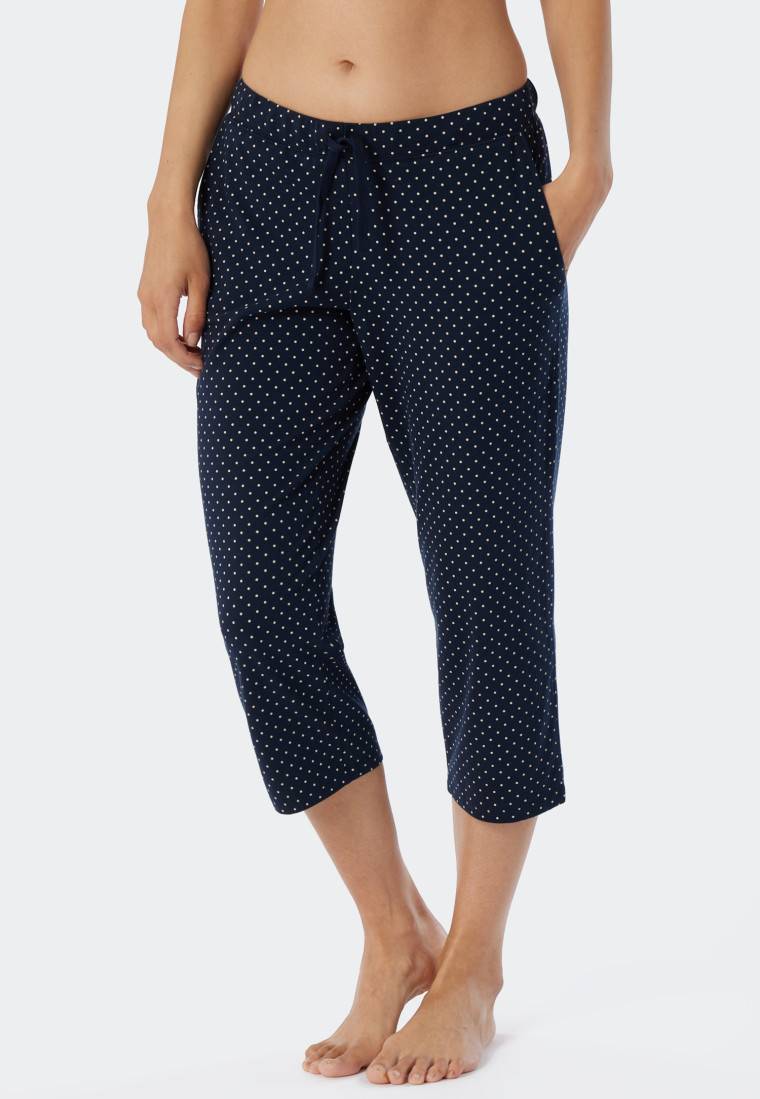 Schiesser Hose 3/4-lang Punkte dunkelblau - Mix+Relax Bis zu 55% Rabatt