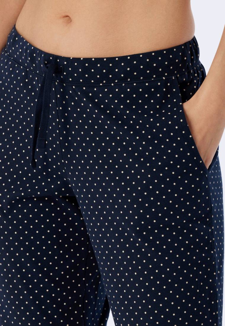 Schiesser Hose 3/4-lang Punkte dunkelblau - Mix+Relax Bis zu 55% Rabatt
