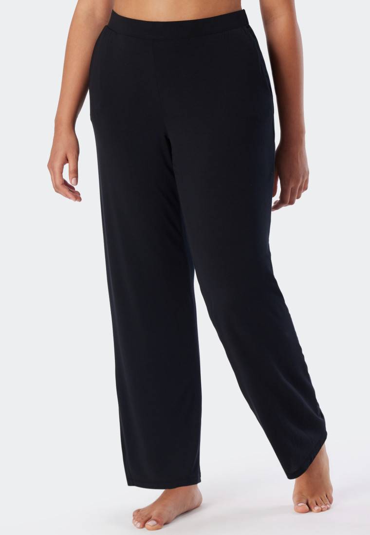 Schiesser Loungehose lang Modal Marlene-Schnitt schwarz - Mix+Relax Black Friday Preise