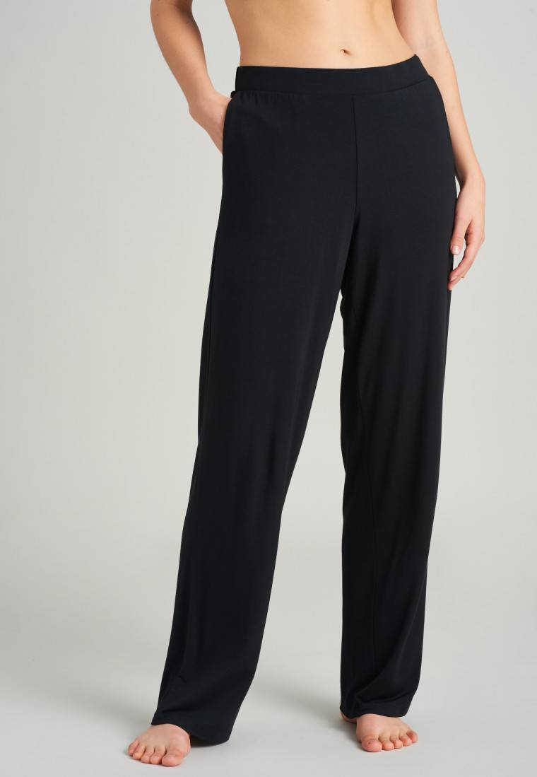 Schiesser Loungehose lang Modal Marlene-Schnitt schwarz - Mix+Relax Black Friday Preise