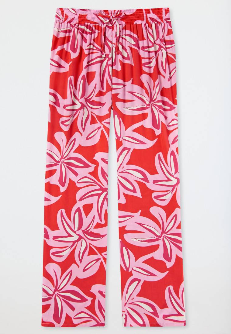 Schiesser Loungehose lang Viskose Blumenprint multicolor - Mix+Relax zollfrei