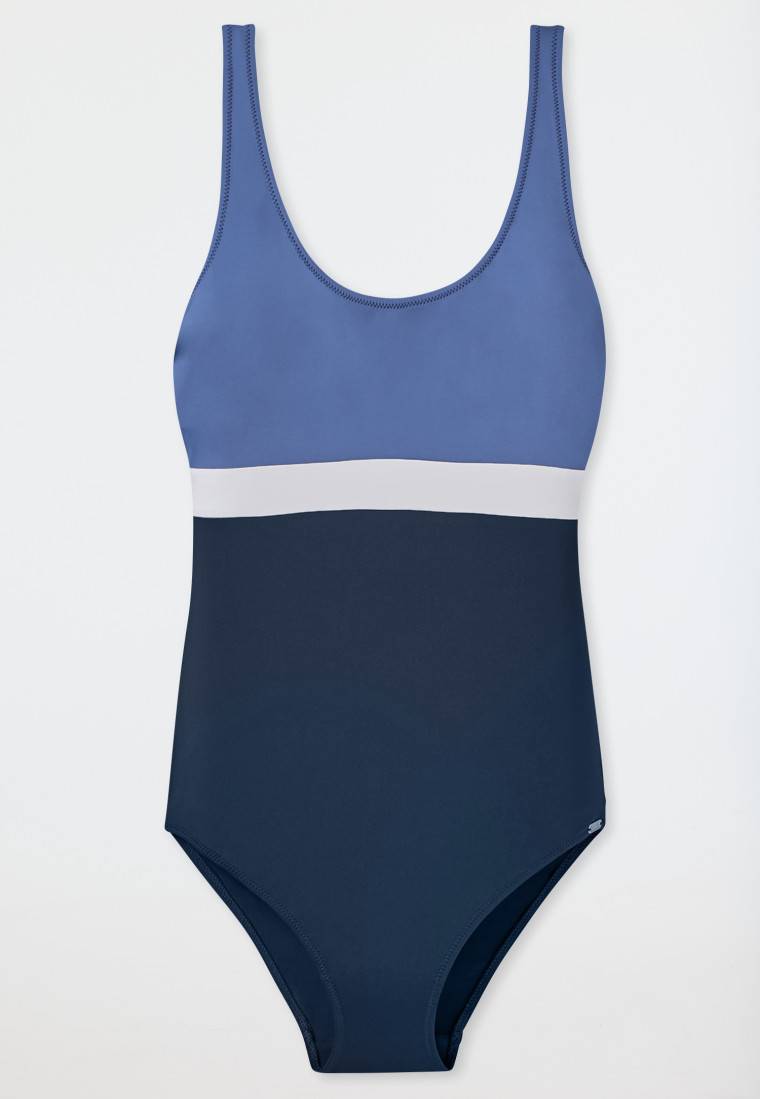 Schiesser Badeanzug Schwimmer Colorblock nachtblau - Aqua Ocean Swim Rabatte dieses Monats