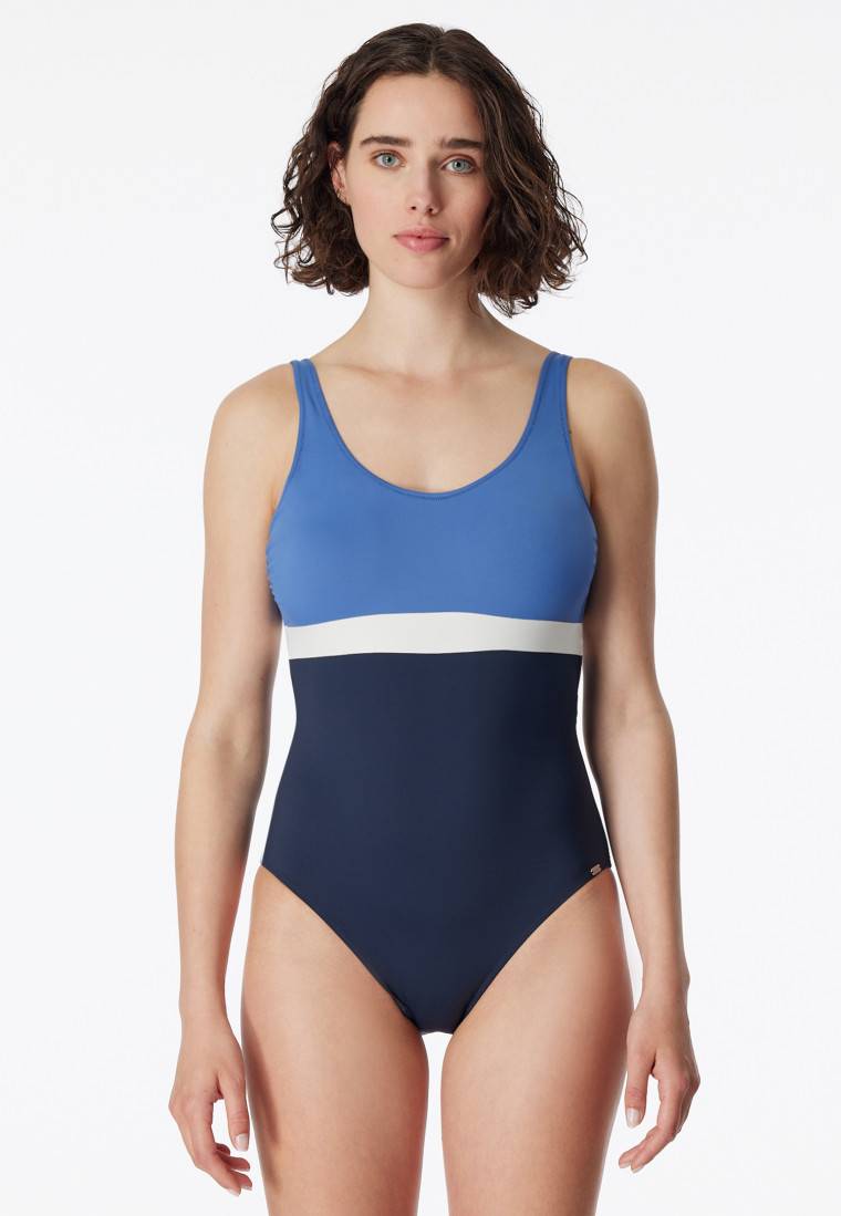 Schiesser Badeanzug Schwimmer Colorblock nachtblau - Aqua Ocean Swim Rabatte dieses Monats