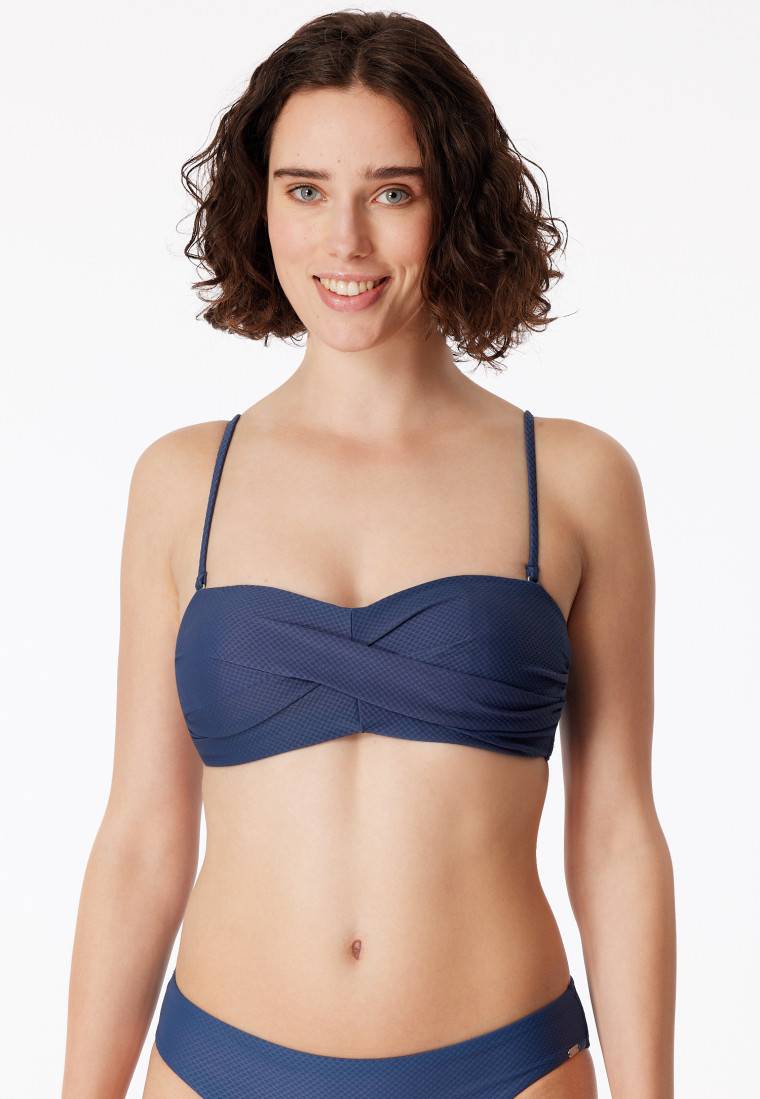 Schiesser Bikini Bandeau-Top variable Träger blau - Aqua Mix & Match Verkauf