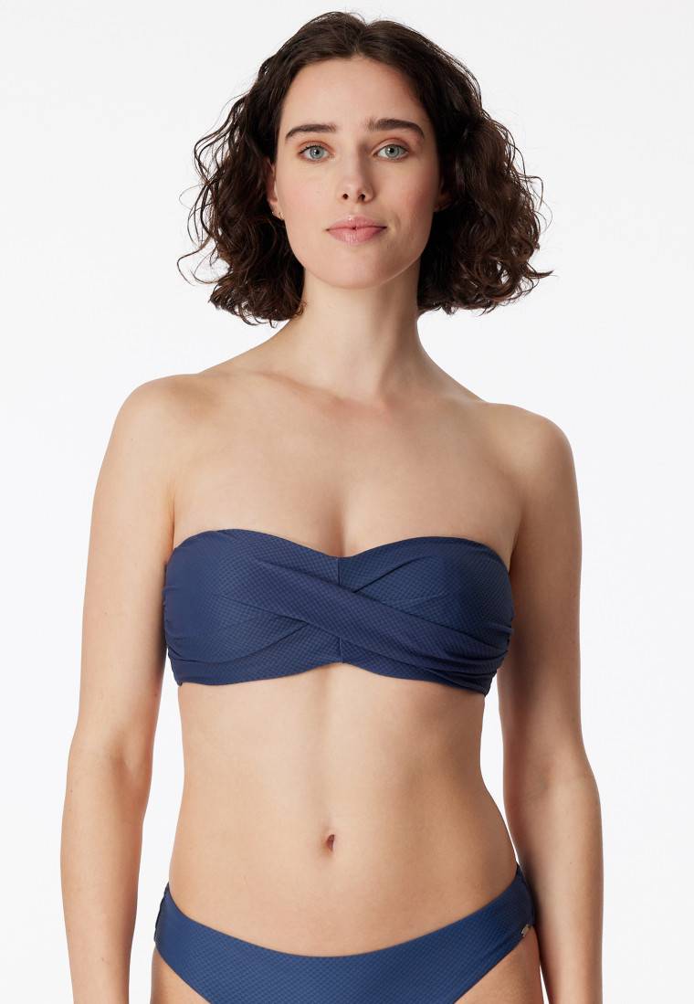 Schiesser Bikini Bandeau-Top variable Träger blau - Aqua Mix & Match Verkauf