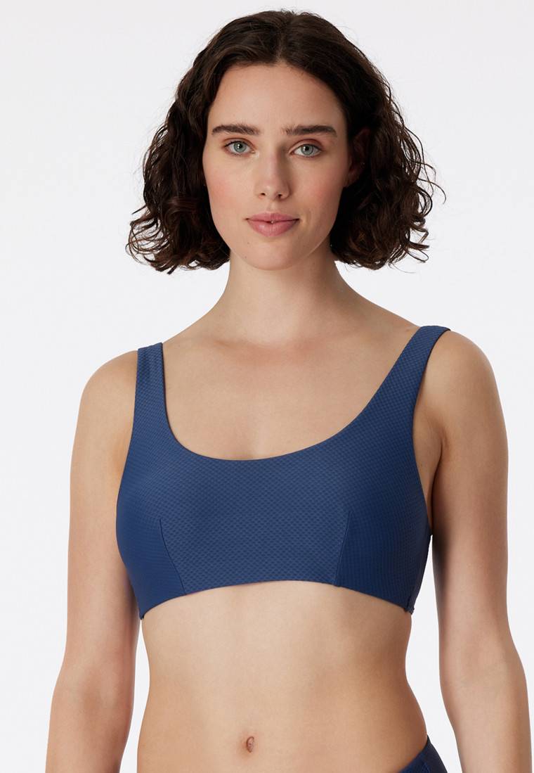 Schiesser Bikini Bustier-Top herausnehmbare Pads blau - Aqua Mix & Match im Angebot