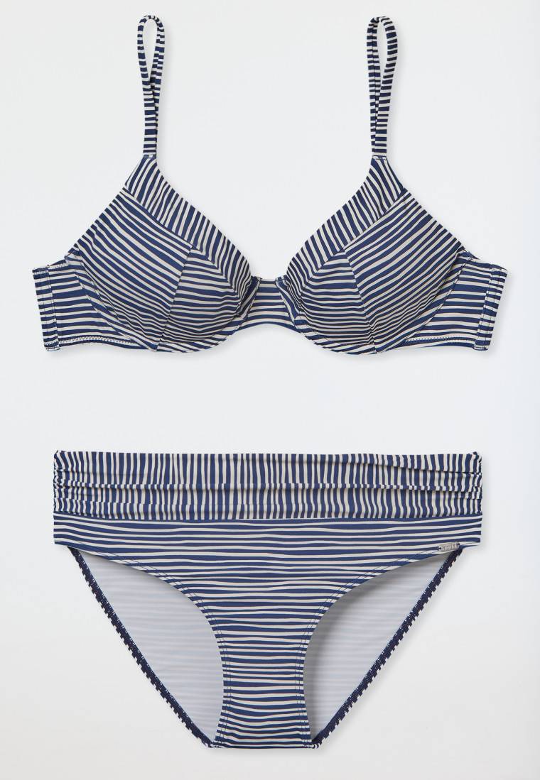 Schiesser Bügel-Bikini verstellbare Träger Midi-Slip mehrfarbig gestreift - Ocean Dive Schlussverkauf