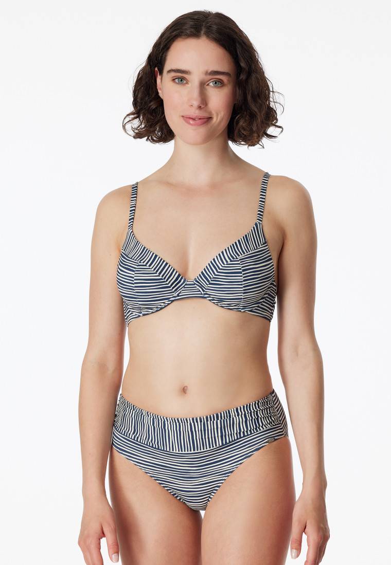 Schiesser Bügel-Bikini verstellbare Träger Midi-Slip mehrfarbig gestreift - Ocean Dive Schlussverkauf