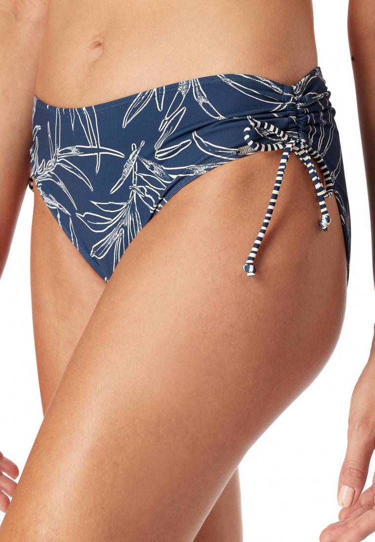 Schiesser Bandeau Bügel-Bikini Softcups variable Träger Midi-Slip verstellbare Seiten blau gemustert - Ocean Swim Meist gekauft
