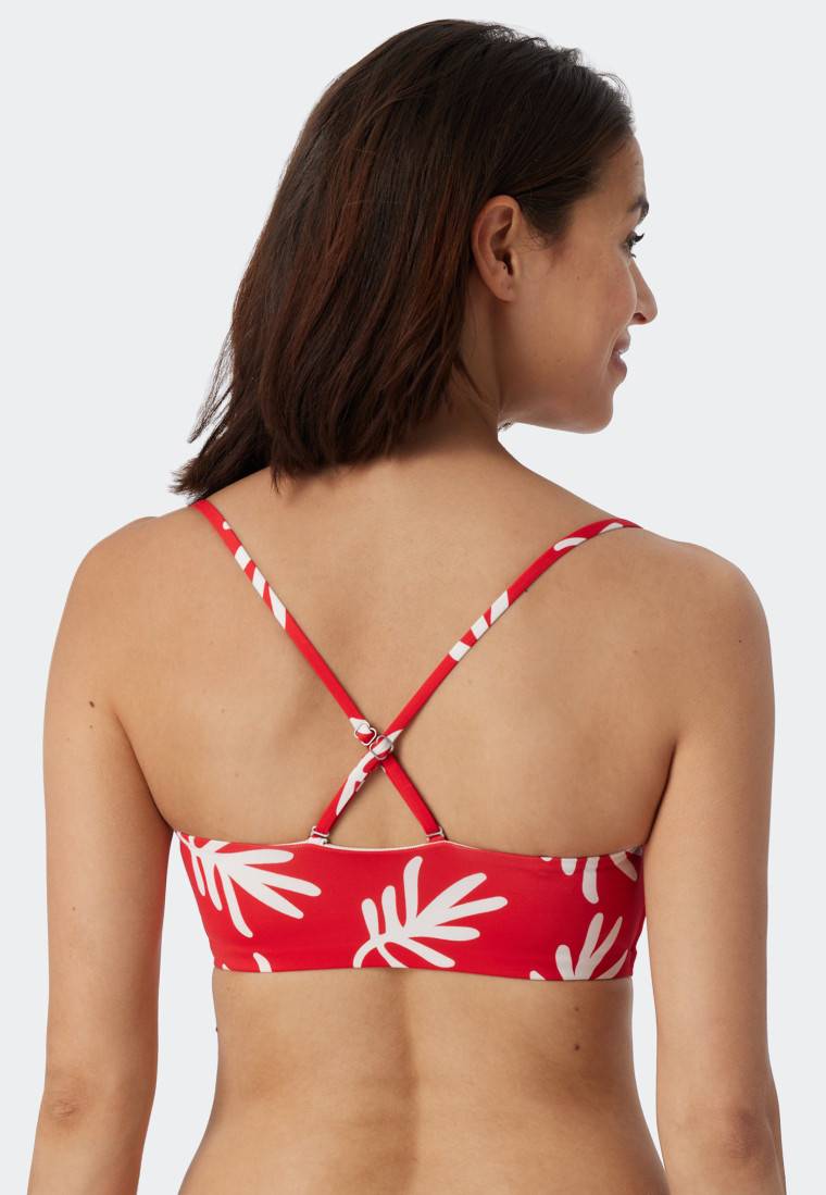 Schiesser Bandeau Bikini-Top gefüttert Softcups variable Träger Korallen rot - Mix & Match Coral Life Fabrikpreis