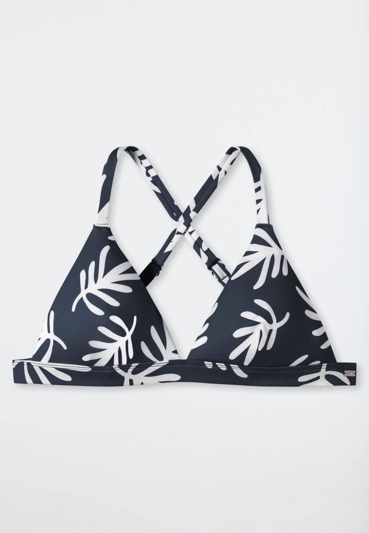 Schiesser Bikini Triangel-Top herausnehmbare Cups variable Träger Korallen dunkelblau-gemustert - Mix & Match Coral Life Sonderangebot