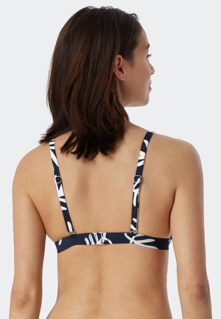 Schiesser Bikini Triangel-Top herausnehmbare Cups variable Träger Korallen dunkelblau-gemustert - Mix & Match Coral Life Sonderangebot