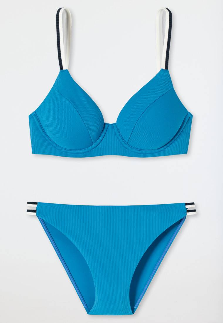 Schiesser Bügel-Bikini-Set variable Träger Mini-Slip Ripp-Optik aquarium - Underwater Rabatt