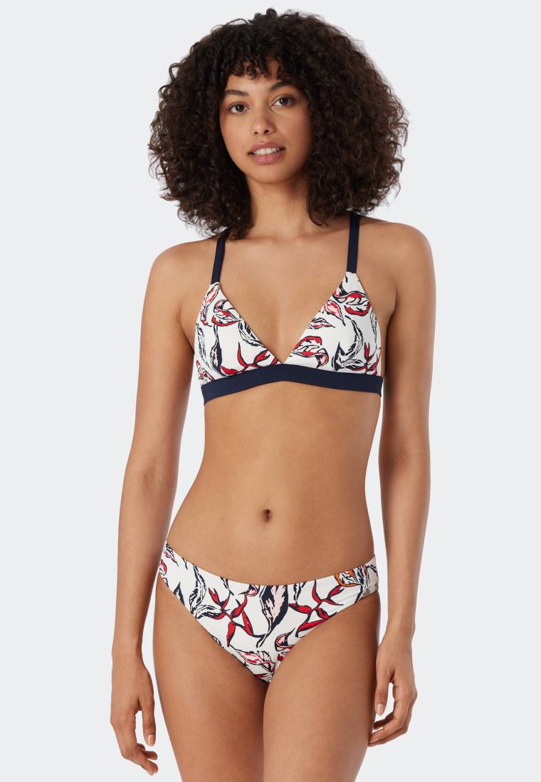 Schiesser Triangel-Bikini herausnehmbare Softcups variable Träger gefüttert Mini-Slip Blumenprint mehrfarbig - Deep Sea Günstig kaufen
