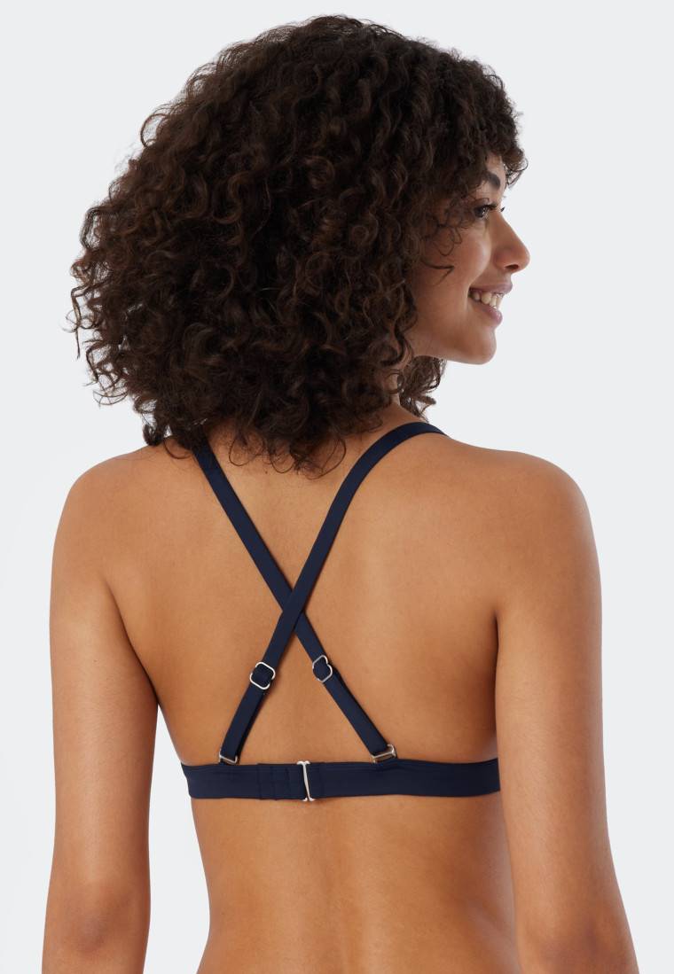 Schiesser Triangel-Bikini herausnehmbare Softcups variable Träger gefüttert Mini-Slip Blumenprint mehrfarbig - Deep Sea Günstig kaufen