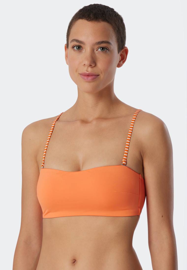 Schiesser Bandeau Bikini-Top gefüttert Softcups variable Träger orange - Mix & Match Reflections Versandkostenfrei