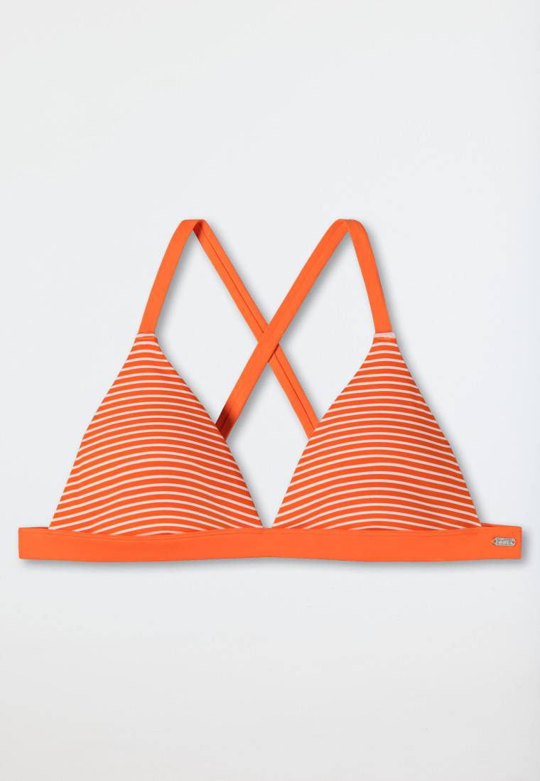 Schiesser Bikini Triangel-Top herausnehmbare Cups variable Träger Streifen orange - Mix & Match Reflections Flash Sale