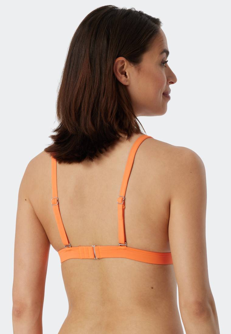 Schiesser Bikini Triangel-Top herausnehmbare Cups variable Träger Streifen orange - Mix & Match Reflections Flash Sale