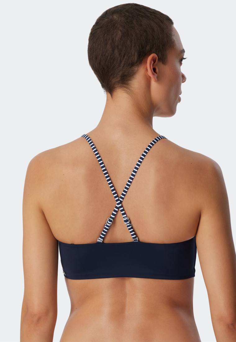 Schiesser Bandeau Bikini-Top gefüttert Softcups variable Träger dunkelblau - Mix & Match Reflections Begrenztes Angebot