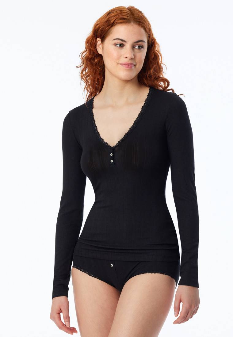 Schiesser Shirt langarm schwarz - Revival Agathe Saisonschlussverkauf