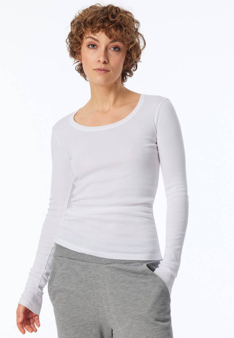 Schiesser Shirt langarm weiß - Revival Berta Weihnachtsangebot