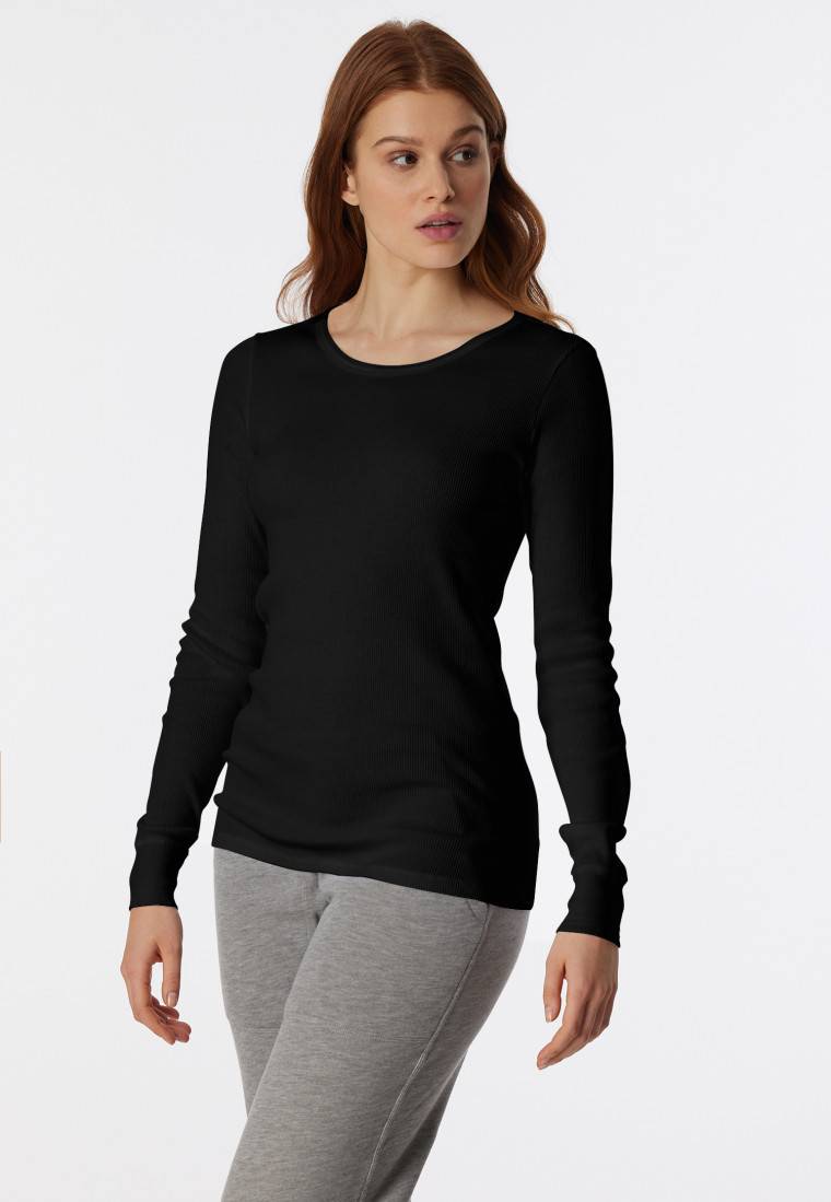 Schiesser Shirt langarm schwarz- Revival Greta Muttertagsangebot